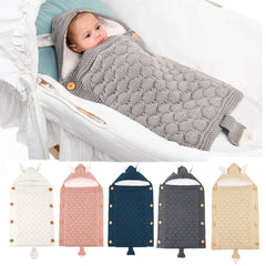 Newborn Winter Warm Knit Swaddle Sleeping Bag