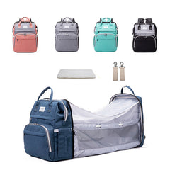 Multifunctional Maternity Diaper Backpack With Removable Mosquito Net