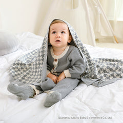 Jacquard Knitted Baby Swaddle Blanket
