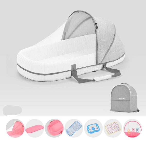 Multifunctional Folding Baby Crib with Mosquito Net