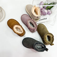 Children's Fur Lined Leather Snow Boots
