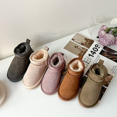 Children's Fur Lined Leather Snow Boots
