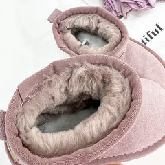 Children's Fur Lined Leather Snow Boots