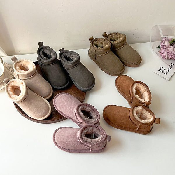 Children's Fur Lined Leather Snow Boots