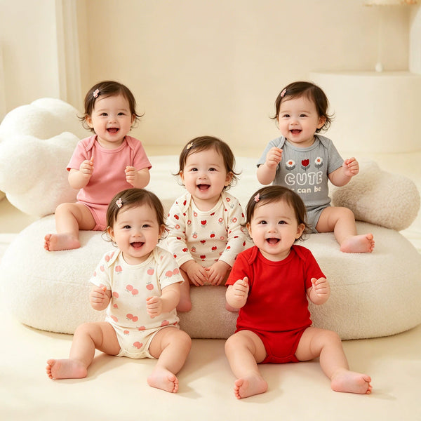 Cute Cartoon Baby Onesies Five Piece Set