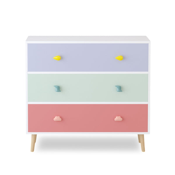 Three Drawer Storage Dresser Cabinet With Anti Tip Safety