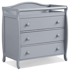 Gray Baby Changing Table with Three Drawers