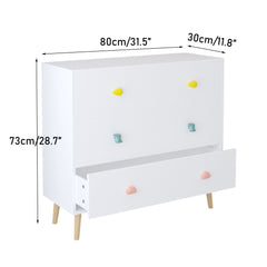 Three Drawer Storage Dresser Cabinet With Anti Tip Safety