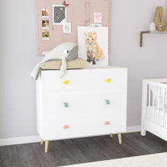 Three Drawer Storage Dresser Cabinet With Anti Tip Safety