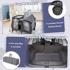 4-in-1 Portable Baby Nursery Center Travel Crib
