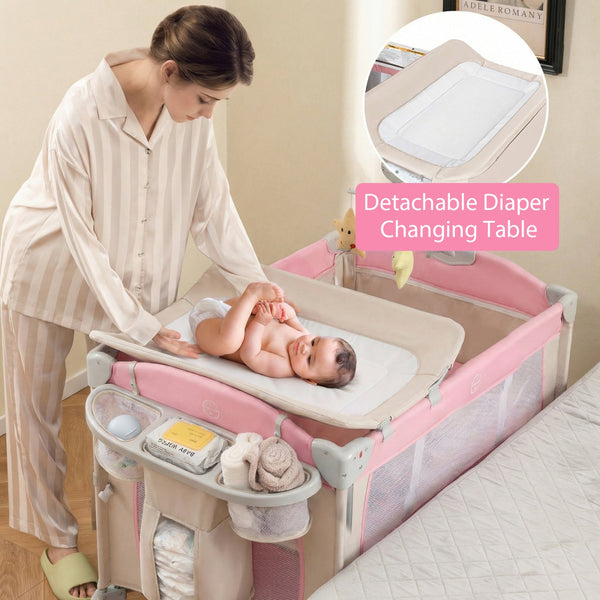 5-in-1 Portable Pack and Play with Changing Table