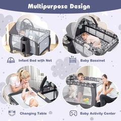 4-in-1 Portable Baby Nursery Center Travel Crib