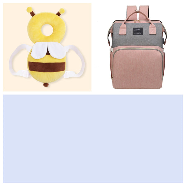 Multifunctional Maternity Diaper Backpack With Removable Mosquito Net