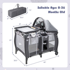 4-in-1 Portable Baby Nursery Center Travel Crib