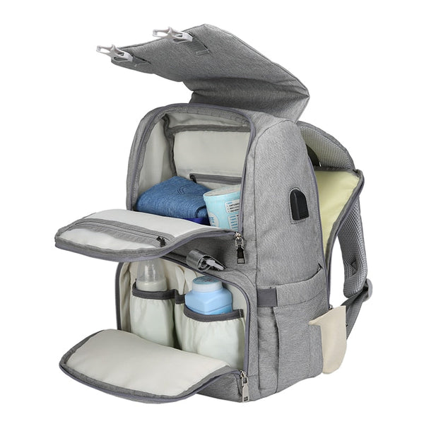 Large Baby Diaper Backpack With USB Charging Interface