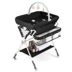 Foldable Baby Changing Table With Storage Shelf Bag