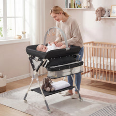 Foldable Baby Changing Table With Storage Shelf Bag