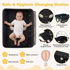 Foldable Baby Changing Table With Storage Shelf Bag