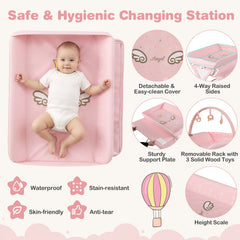 Foldable Baby Changing Table With Storage Shelf Bag