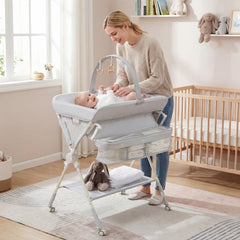 Foldable Baby Changing Table With Storage Shelf Bag