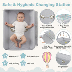 Foldable Baby Changing Table With Storage Shelf Bag