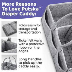 Portable Baby Diaper Caddy Organizer Storage Bag