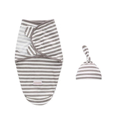 Newborn Cotton Swaddle Blanket With Cap Set