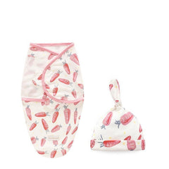 Newborn Cotton Swaddle Blanket With Cap Set