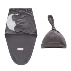 Newborn Cotton Swaddle Blanket With Cap Set