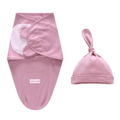 Newborn Cotton Swaddle Blanket With Cap Set
