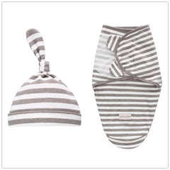 Newborn Cotton Swaddle Blanket With Cap Set