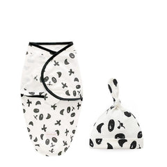 Newborn Cotton Swaddle Blanket With Cap Set