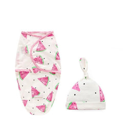 Newborn Cotton Swaddle Blanket With Cap Set