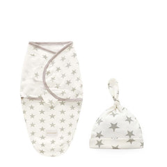 Newborn Cotton Swaddle Blanket With Cap Set