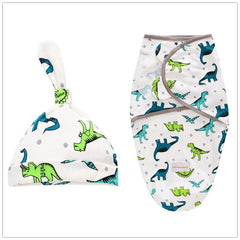 Newborn Cotton Swaddle Blanket With Cap Set