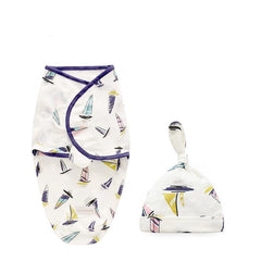 Newborn Cotton Swaddle Blanket With Cap Set