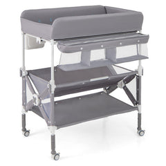 Portable Baby Changing Table with Wheels and Storage