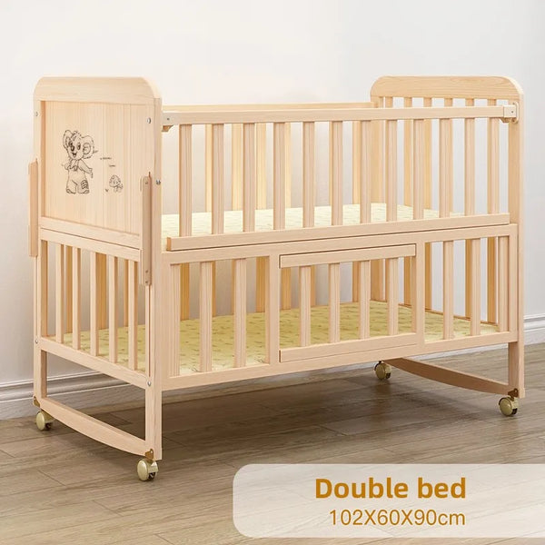 Solid Wood Convertible Baby Crib and Toddler Bed