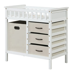 Wooden Baby Changing Table with Storage Drawers