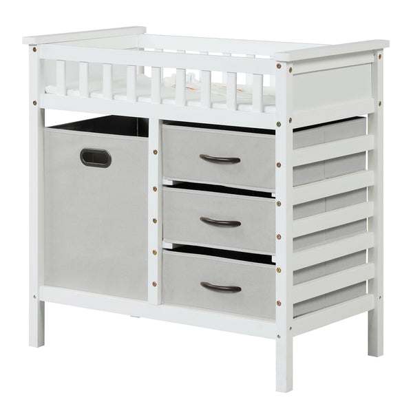 Wooden Baby Changing Table with Storage Drawers
