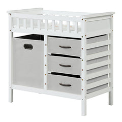 Wooden Baby Changing Table with Storage Drawers