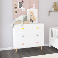 Kids Three Drawer Dresser Baby Nightstand Bedroom