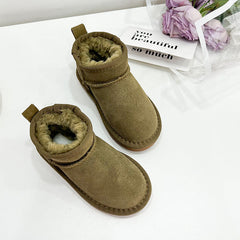Children's Fur Lined Leather Snow Boots