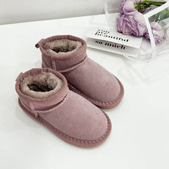 Children's Fur Lined Leather Snow Boots