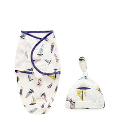 Newborn Cotton Swaddle Blanket With Cap Set