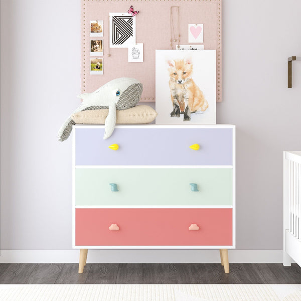 Three Drawer Storage Dresser Cabinet With Anti Tip Safety