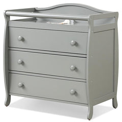 Gray Baby Changing Table with Three Drawers