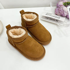 Children's Fur Lined Leather Snow Boots