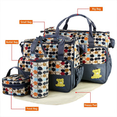 5 Piece Baby Diaper Bag Set With Changing Pad