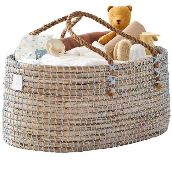 Handmade Seagrass Baby Diaper Caddy Basket
